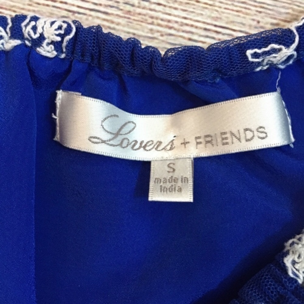 LOVERS+FRIENDS Life’s a beach floral blue top S - Picture 5 of 9
